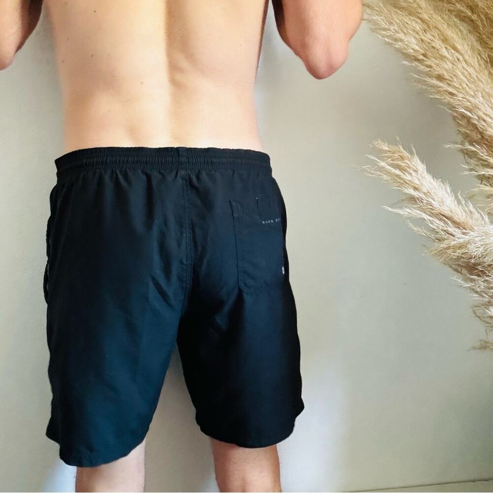 MENS HUGO BOSS Black Casual Athletic Tie Waist Transitional Swim Board Shorts S - Picture 4 of 14